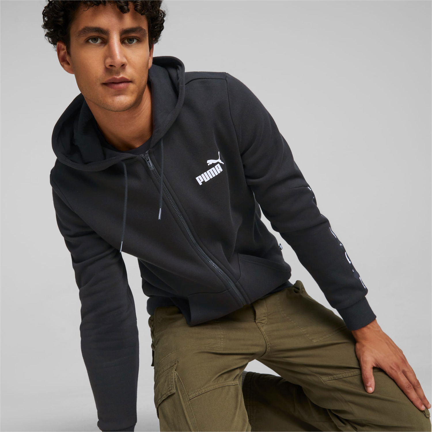 Суитчър Puma Essentials+ Tape Full-Zip Hoodie 3XL Черно | 670270_01, 1