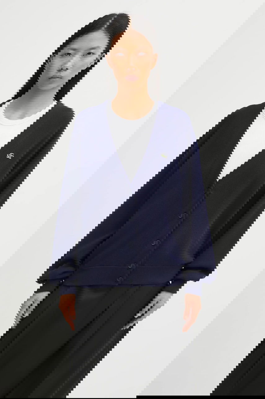 Пуловер Lacoste V-Neck Button-Up Relaxed Fit Wool Blend Cardigan Тъмно синьо | AF4143, 0