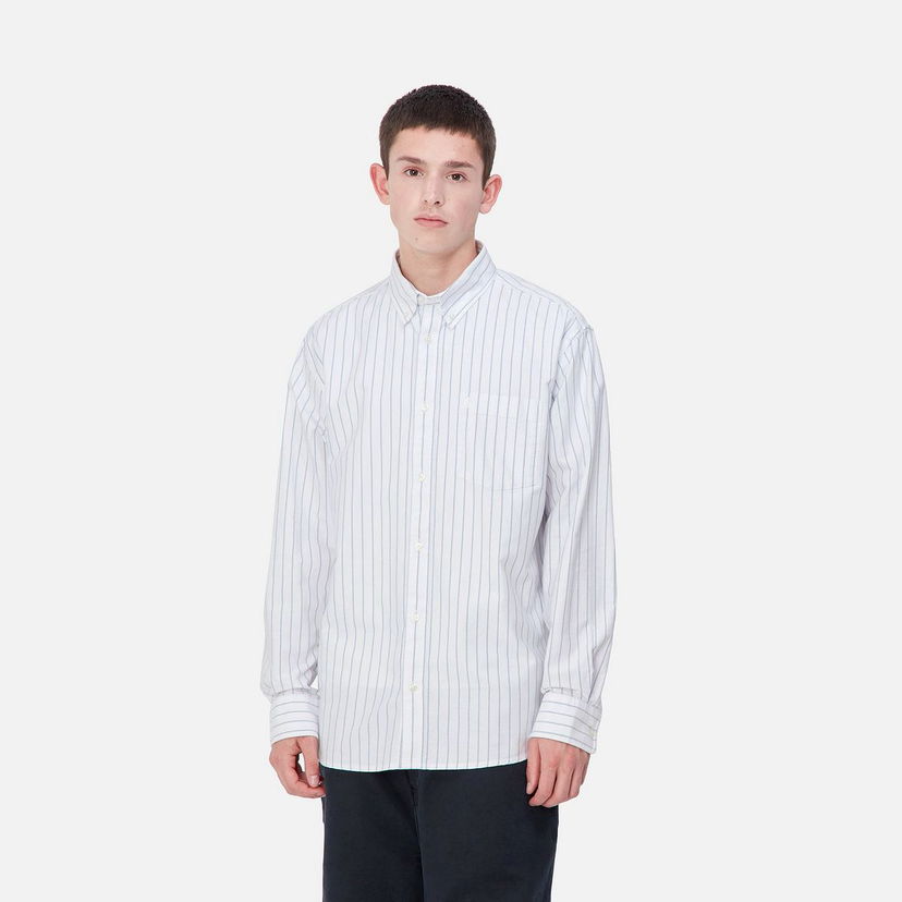 Риза Carhartt WIP Dowlen Stripe Long Sleeve Shirt Бяло | I033815_9