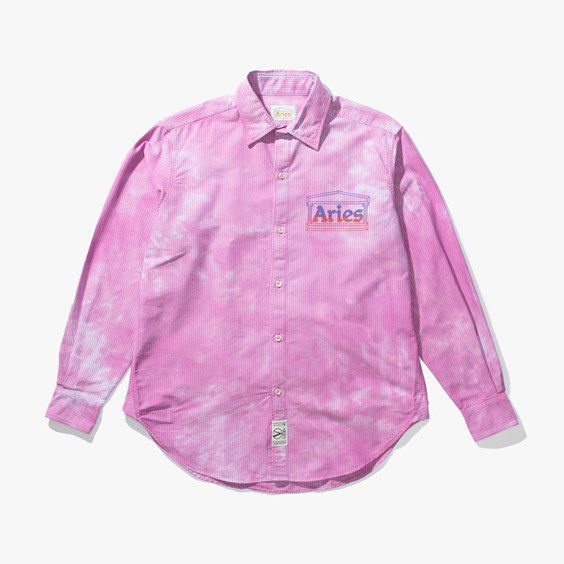 Риза Aries Od Oxford Stripe Shirt Розово | SSAR40102-PNK, 0