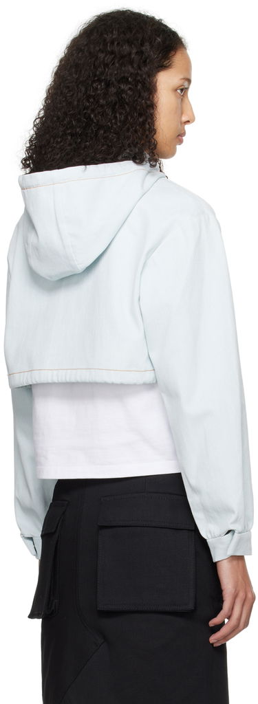 Суитчър We11done Cropped Denim Hoodie Jacket Синьо | WD-JP0-24-093-W-IC, 2
