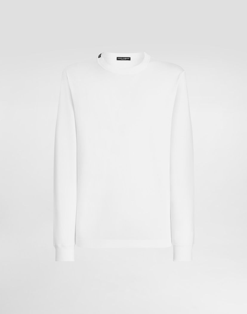 Тениска Dolce & Gabbana Dolce & Gabbana Long Sleeve Cotton T-Shirt Бяло | G8SX5TFU7EQW0800