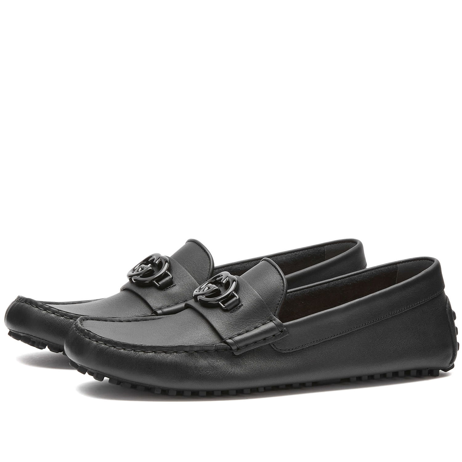 Кецове и обувки Gucci Men's Ayrton GG Logo Driving Shoe Black Черно | 692379-1XH00-1000, 0