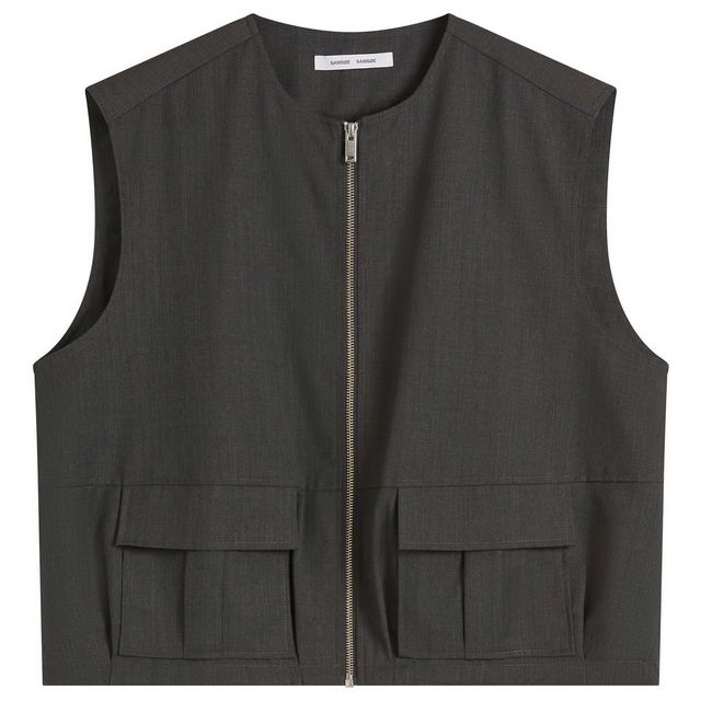Sakelly Full-Zip Vest Top with Pockets