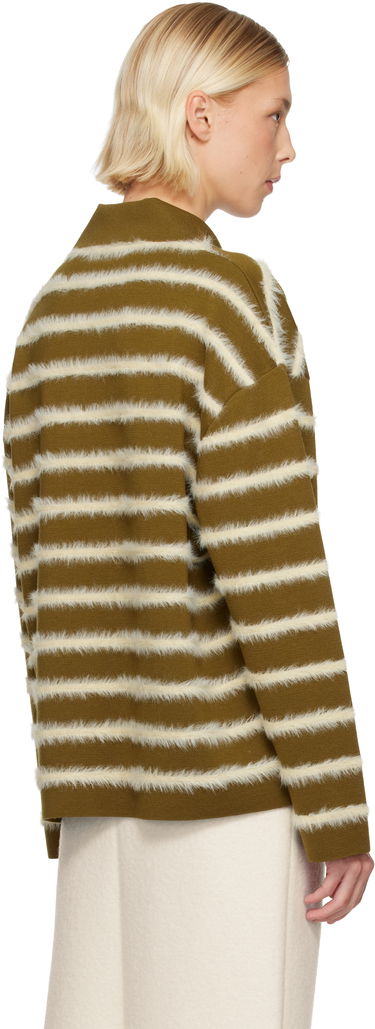 Пуловер AMI Striped Fuzzy Merino Wool Polo Многоцветен | H25UPL404.KN0108, 2