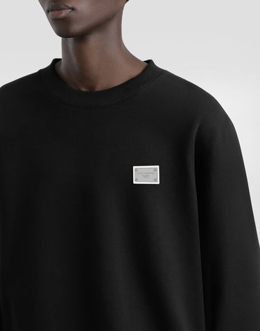 Суитчър Dolce & Gabbana Dolce & Gabbana Cotton Sweatshirt With Metal Tag Черно | G9ABJTG7N7BN0000, 1