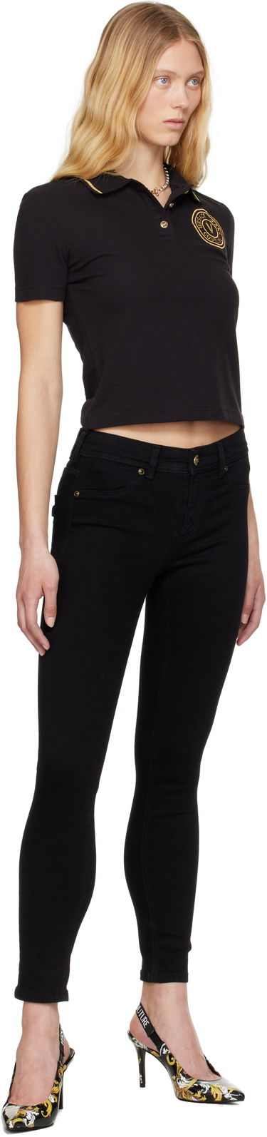 Дънки Versace Versace Jeans Couture Jegging Jeans Черно | E78HAB5J0_ECDW00, 3