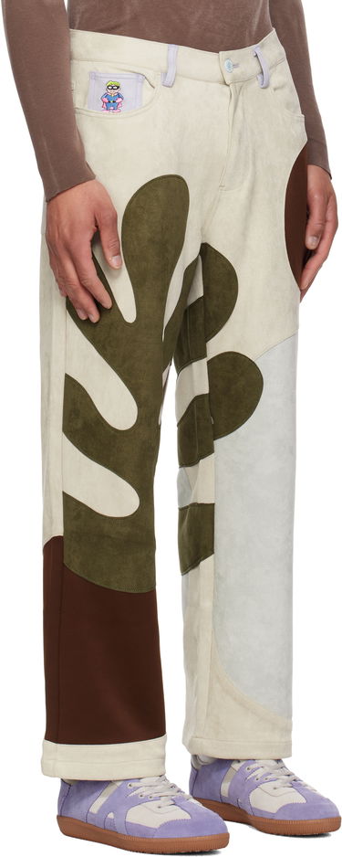 Панталони KidSuper KidSuper Floral Patchwork Trousers Бежово | SS25-PT-04, 1