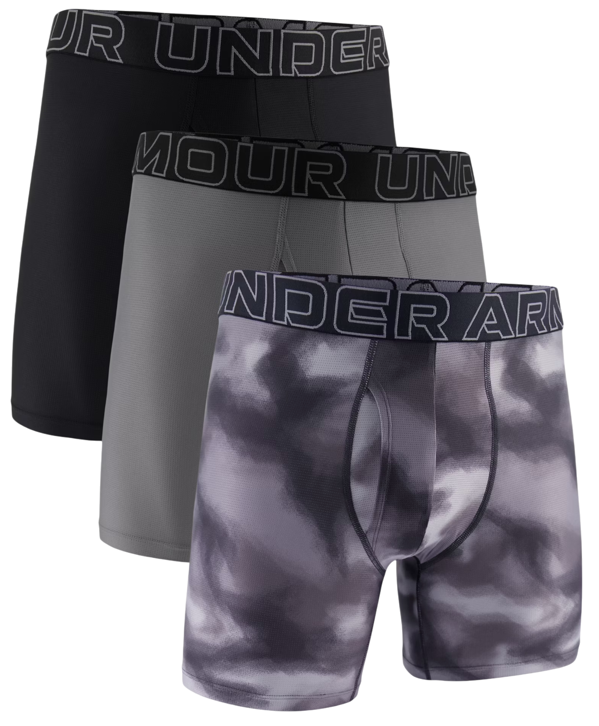 Боксерки Under Armour Under Armour Print 6in Boxer Shorts, 3-Pack Сиво | 1383885-024, 0