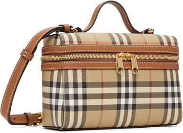 Дамска чанта Burberry Check Vanity Bag Бежово | 8120525, 1