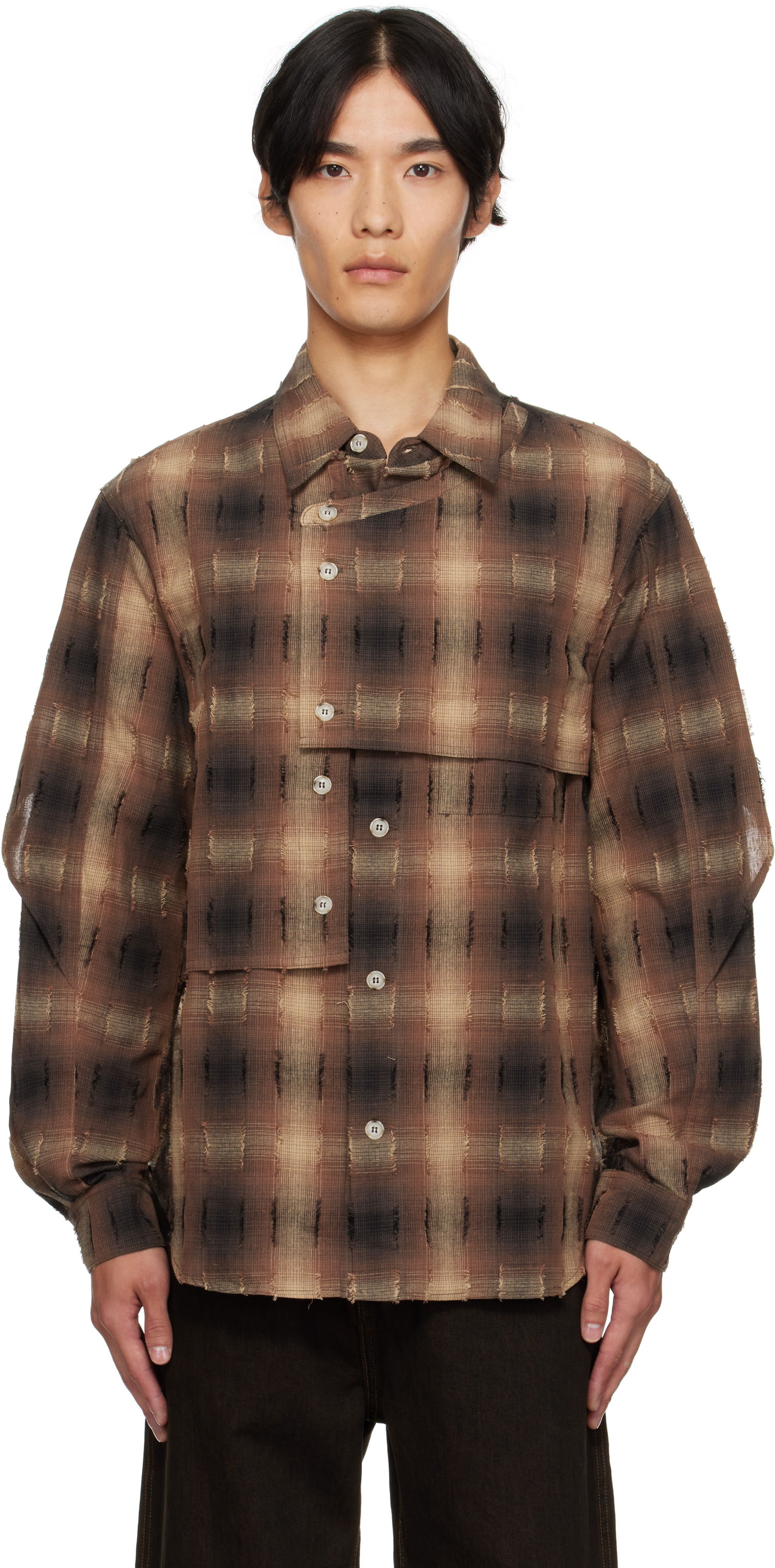 Риза Andersson Bell Andersson Bell Check Layered Shirt Кафяво | atb1337m, 0