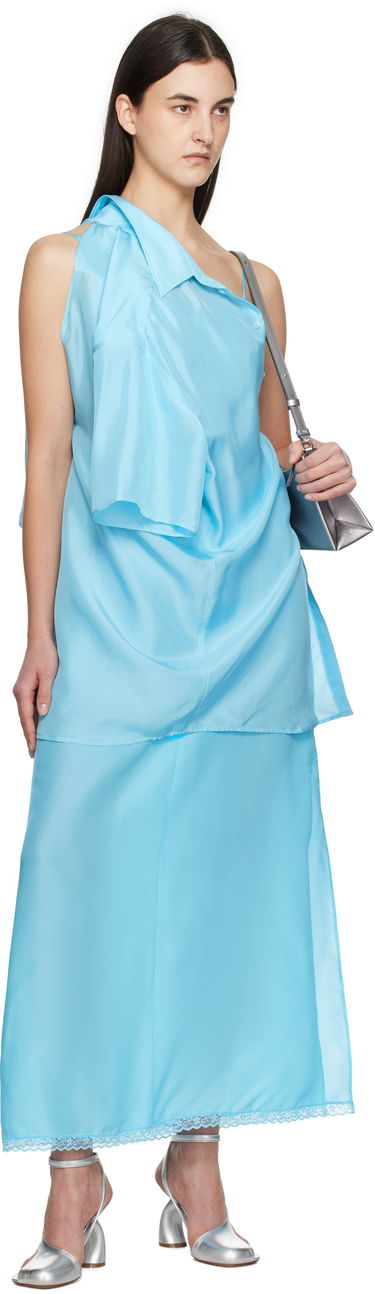 Pокля Maison Margiela MM6 Maison Margiela Dual Wear Silk Dress Синьо | S52NF0013 M35244, 4