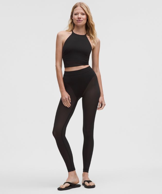 Съкратен топ lululemon High-Neck Nulu Tank Top with Mesh Hem Light Support B/C Cups Черно | prod20002671, 1