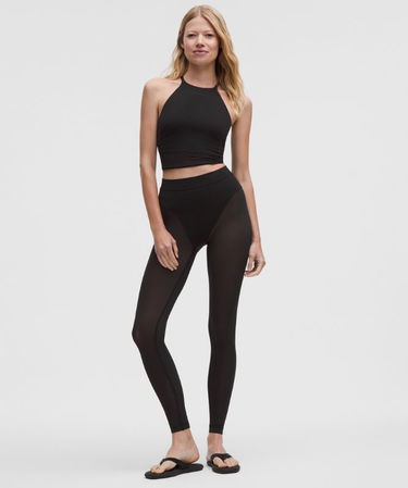 Съкратен топ lululemon High-Neck Nulu Tank Top with Mesh Hem Light Support B/C Cups Черно | prod20002671, 1