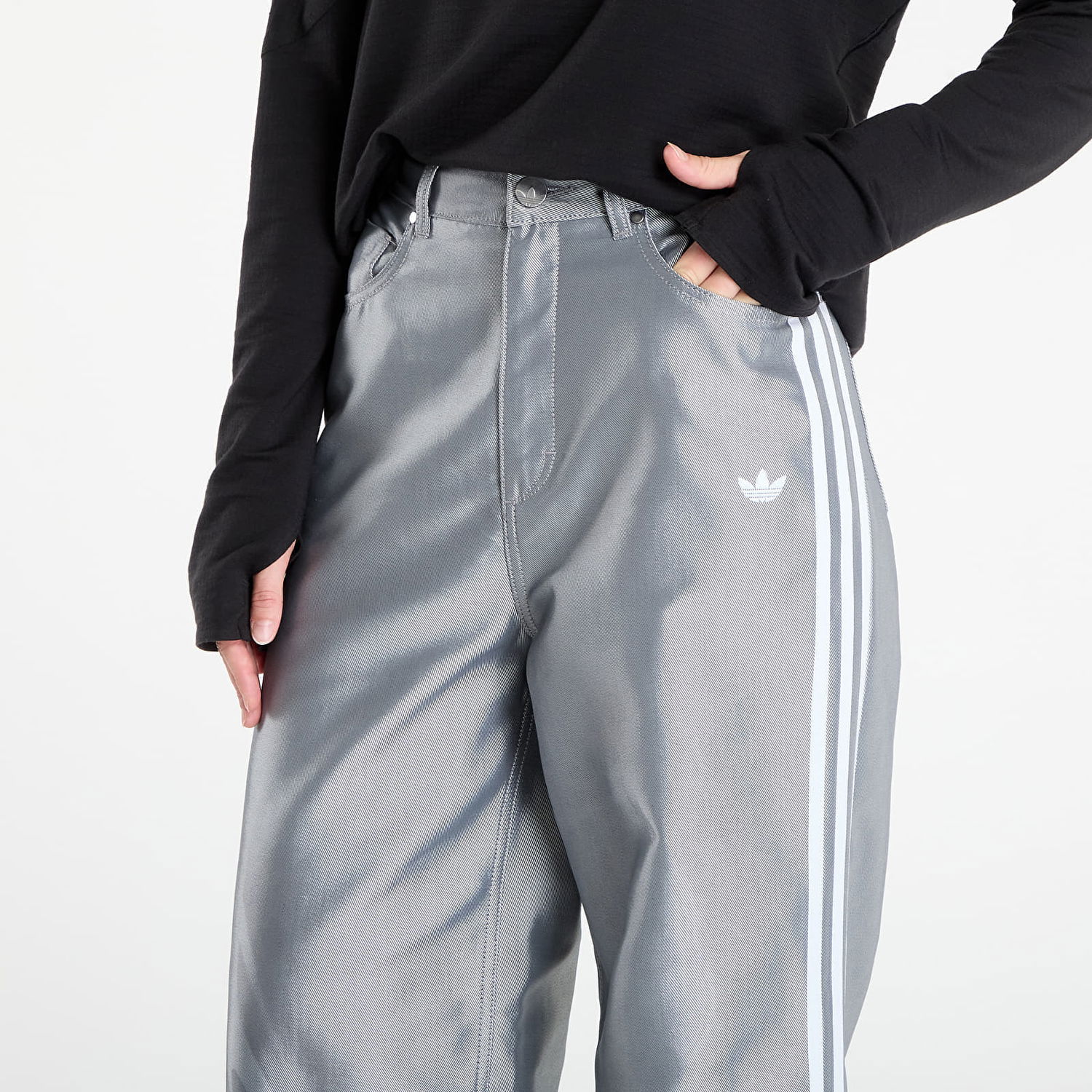 Панталони adidas Originals Adilenium Season 4 Teamgeist Baggy Shine Denim Joggers Сиво | KE9800, 1