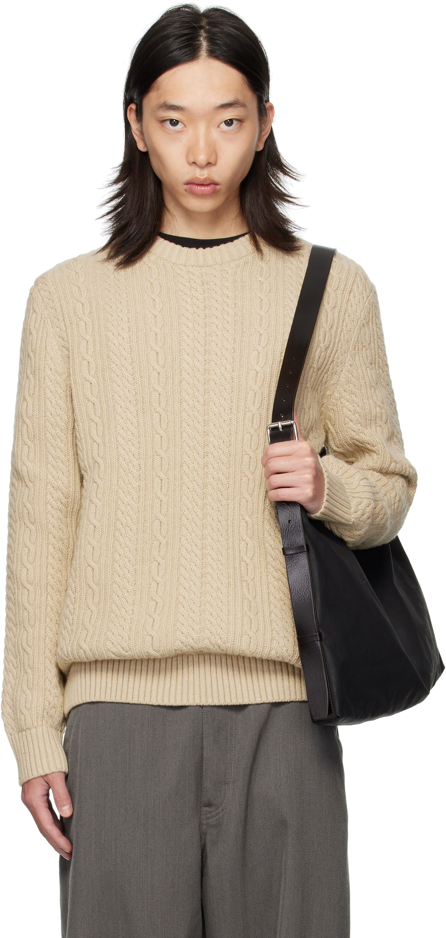 Пуловер Barbour Barbour Lowfen Cable Knit Sweater Бежово | MKN1679ST51, 0