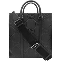 Голяма пазарска чанта Gucci Jumbo GG Leather Tote Bag Черно | 760233-AABY7-1000, 1