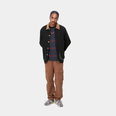 Яке Carhartt WIP Heston Jacket "Black / Discovery Green heavy stone wash" Черно | I032148_1OC_60, 2