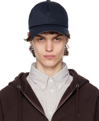 Шапка с козирка AMI AMI Paris Ami de Coeur Cotton Cap Тъмно синьо | UCP026.CO0103, 0