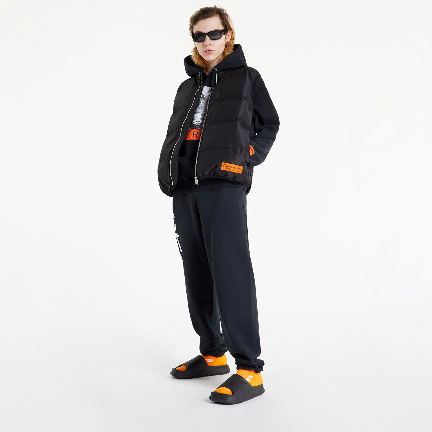 Жилетка HERON PRESTON Logo Tape Nylon Padded Vest Черно | HMEA073S22FAB0011000, 1