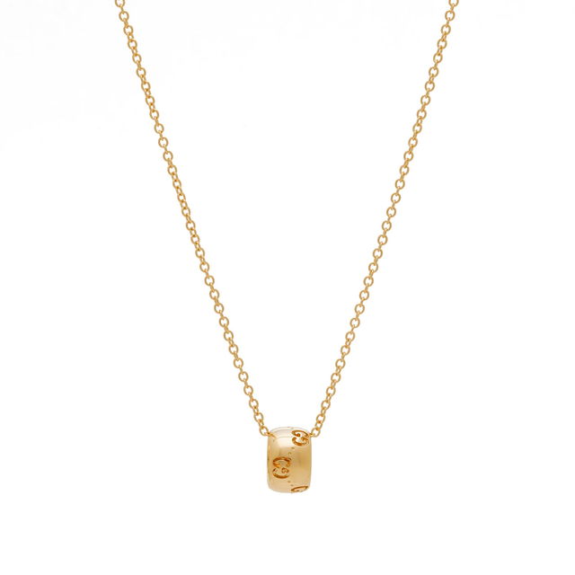 Gold Chain Necklace With Circular Pendant