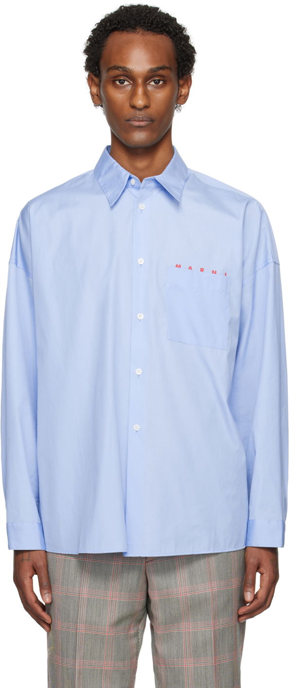 Риза Marni Oversized Shirt Синьо | CUMU0061P2 USCT88, 0