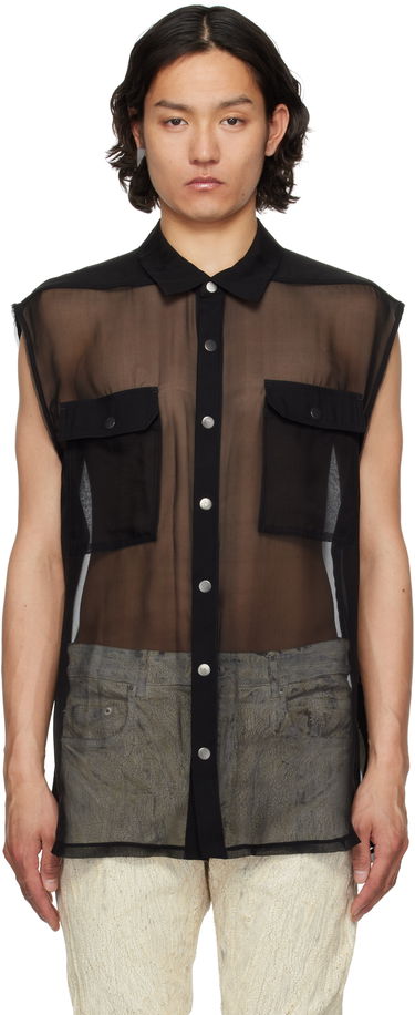 Риза Rick Owens Rick Owens Hollywood Jumbo Sleeveless Shirt Черно | RR01E5239 S, 0
