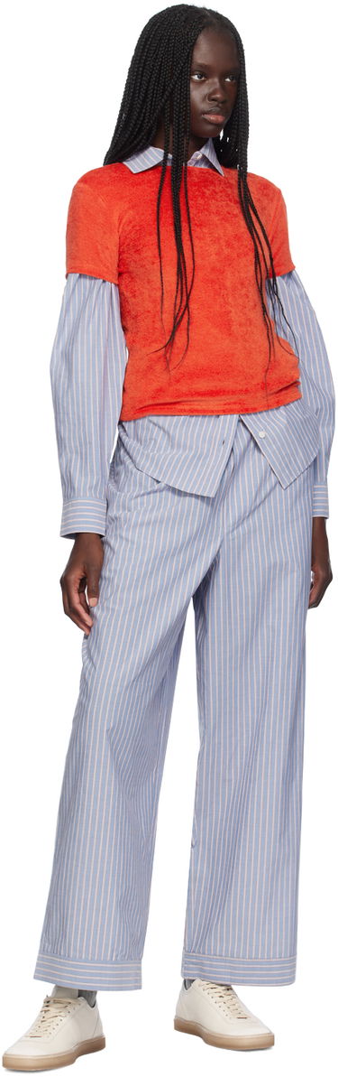 Риза Baserange Baserange Ole Striped Long Sleeve Shirt Синьо | SHOL-PO-AU24, 3