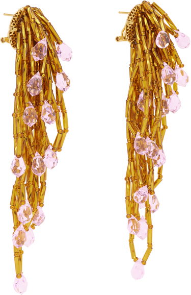 Обеци KIKO KOSTADINOV Kiko Kostadinov Cowen Pink & Gold Beaded Drop Earrings Розово | KKWAW25ER03-158, 1