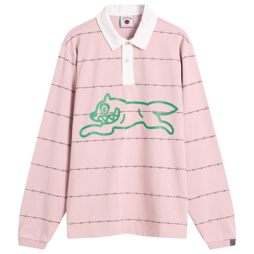 Риза BBC IceCream Barbed Wire Running Dog Rugby Shirt, Size Large Розово | IC25322-PNK