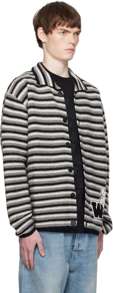 Пуловер We11done We11done Stripe Embroidered Cardigan Многоцветен | WD-KC2-25-620-U-BK, 1