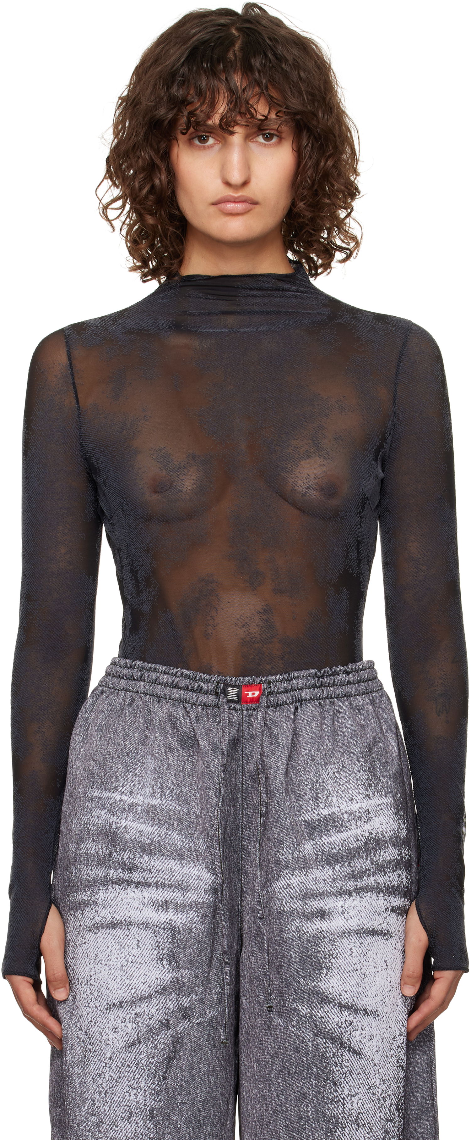 боди Diesel Long-Sleeve Bodysuit Черно | A15605 0LKBW, 0