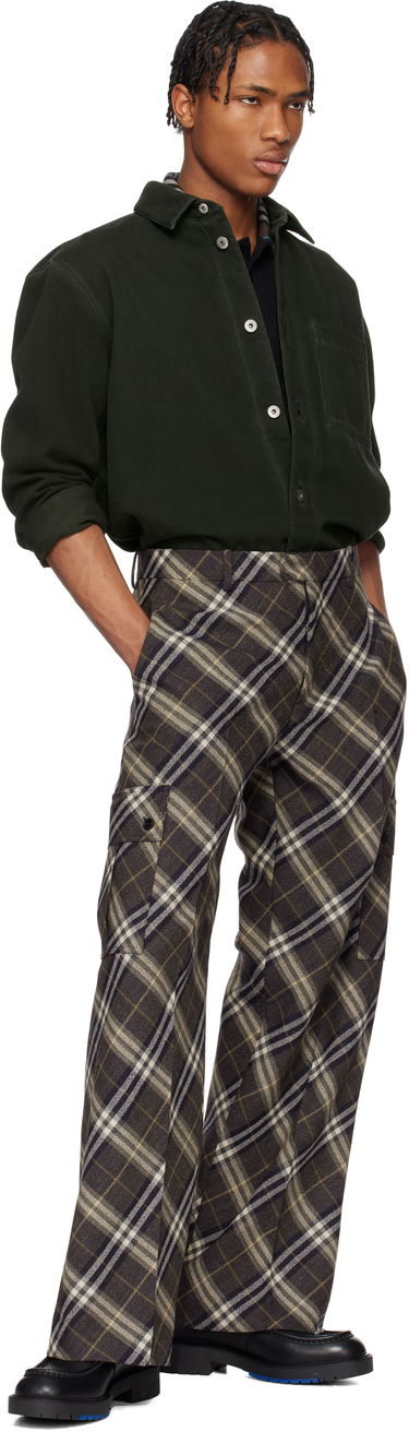 Карго панталони Burberry Burberry Check Wool Tailored Cargo Pants Кафяво | 8102488, 3