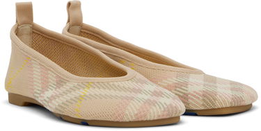 Облекло Burberry Burberry Check Knit Ballerina Flats Бежово | 8101053, 3