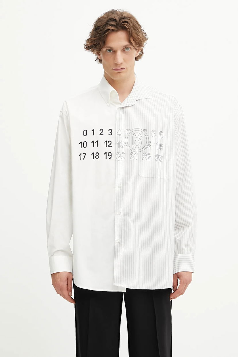 Риза Maison Margiela MM6 Maison Margiela Relaxed Fit Button-Down Shirt Бяло | SH0DT0025.MTN085.961