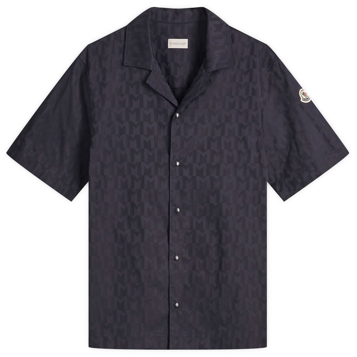 Риза Moncler Moncler Cotton Monogram Jacquard Shirt Тъмно синьо | 2F000-18-598FK-F77, 1