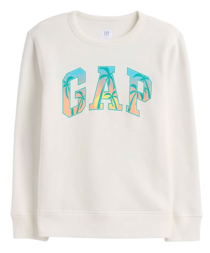 Суитчър GAP Tropical Palm Tree Crewneck Sweatshirt Бяло | gap770622-03, 0