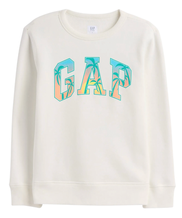 Суитчър GAP Tropical Palm Tree Crewneck Sweatshirt Бяло | gap770622-03, 0