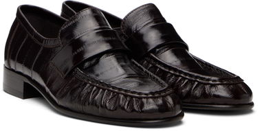 Кецове и обувки The Row Soft Leather Loafers Черно | F1280-E17, 3