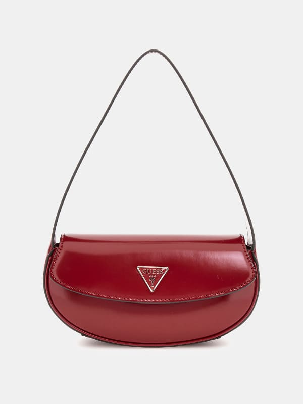 Дамска чанта GUESS Red Patent Leather Shoulder Bag Червено | HWNG9496780, 0