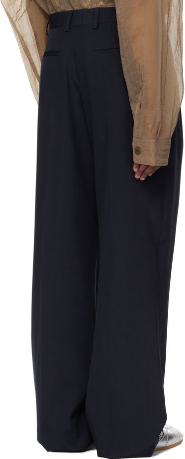 Панталони Dries Van Noten Dries Van Noten Wool Straight-Leg Trousers Тъмно синьо | 251-020914-1063, 2