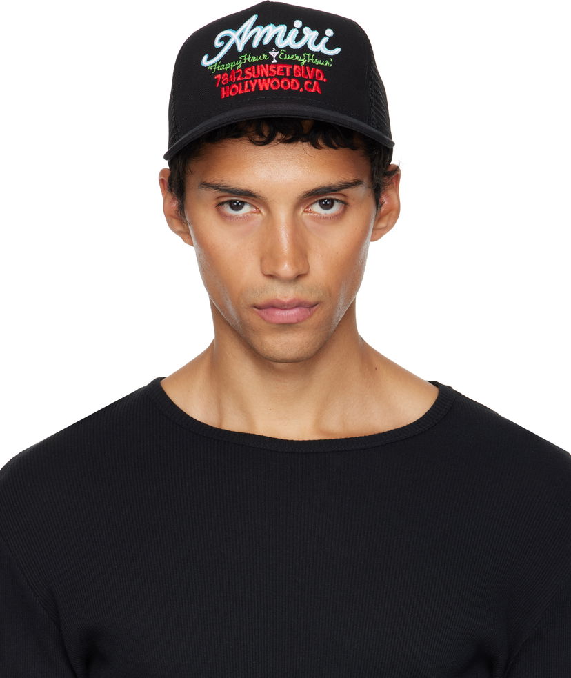 Шапка с козирка AMIRI AMIRI Neon Lights Trucker Cap Черно | AMHATR1038