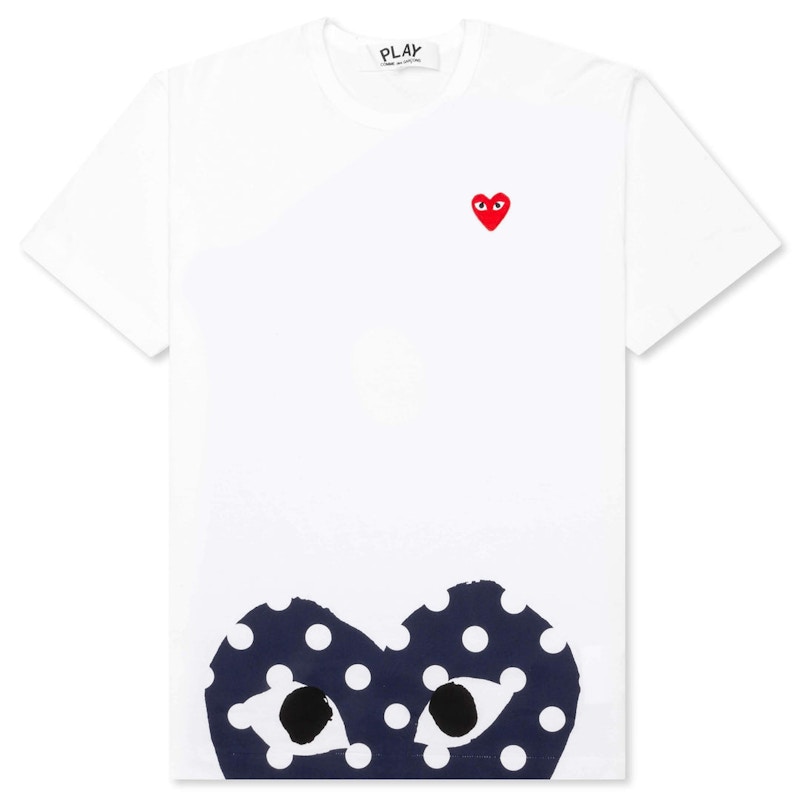 Тениска Comme des Garçons Play Half Heart Dotted T-Shirt Бяло | AZ-T235-051-1, 0