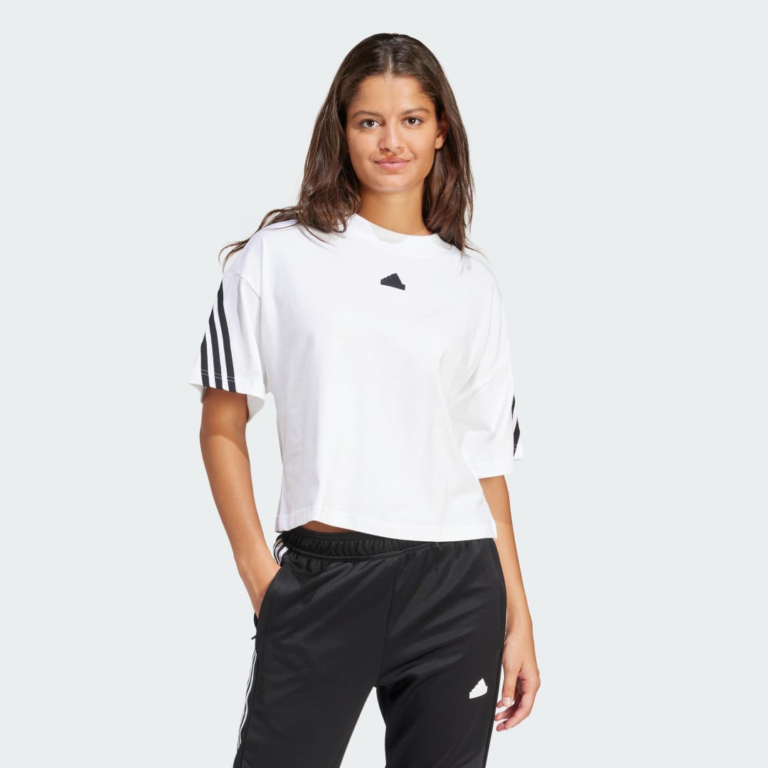Тениска adidas Performance Future Icons 3-Stripes Cropped T-Shirt Бяло | IV5270, 0