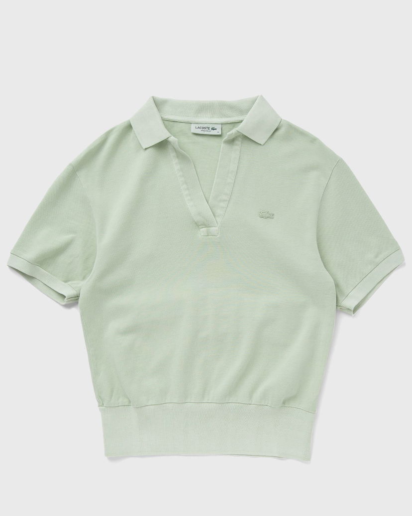 Поло тениска Lacoste Cotton Blend Polo Shirt Зелено | DF7185-IP8