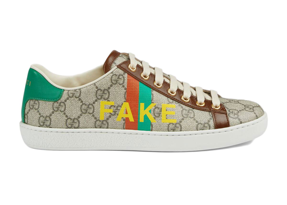 Кецове и обувки Gucci Ace 'Fake/Not' (W) Бежово | _636359 2GC10 8260, 0