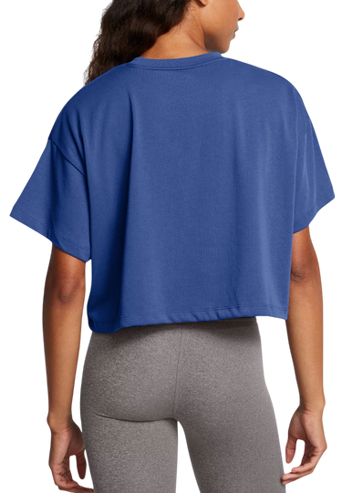 Съкратен топ Under Armour Crop T-Shirt Print Синьо | 1389156-432, 1