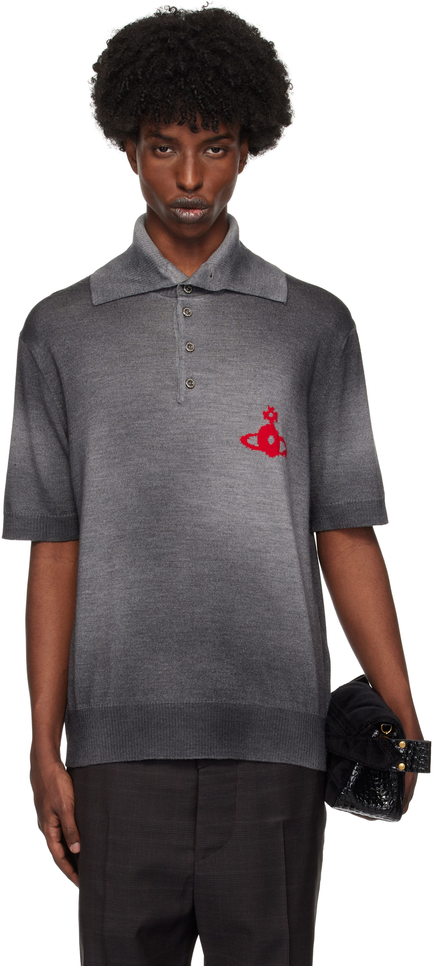 Поло тениска Vivienne Westwood Polo With Logo Print Сиво | 2701001U-Y002V-, 0