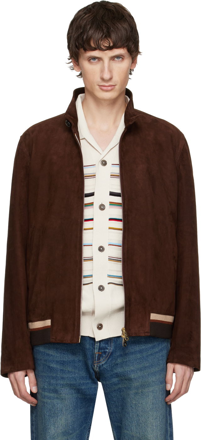 Paul Smith Funnel Neck Suede Jacket