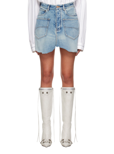 Пола Balenciaga Cut-Up Denim Miniskirt Синьо | 750959 TDW14